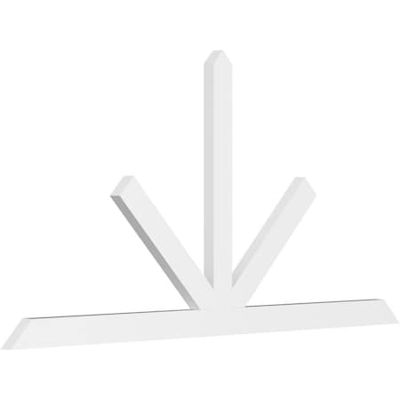 Ekena Millwork Saratoga Architectural Grade PVC Gable Bracket, 84"W x 42"H x 2"D x 4"F, 12/12 Pitch GBP084X42X0204SAR00